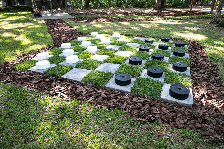 DIY Lawn Checkerboard