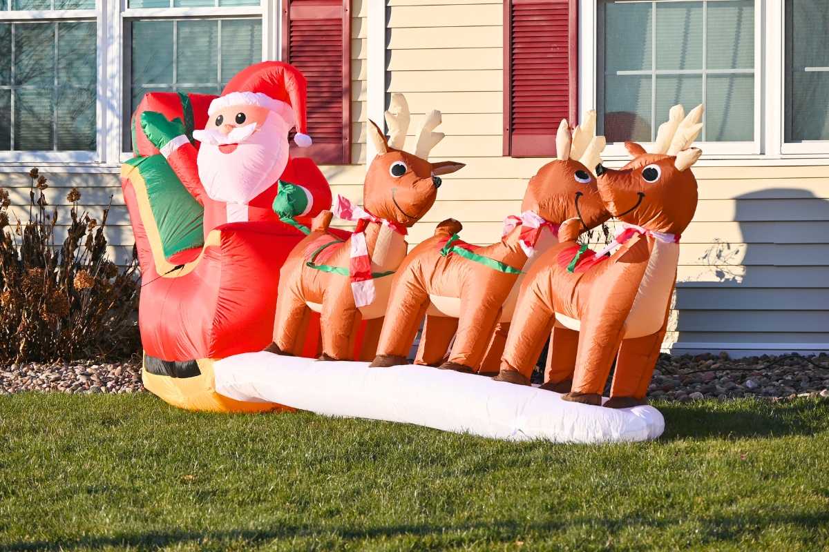 Christmas Decorations on a Lawn