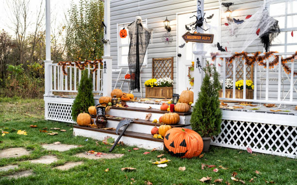 Pumpkin and other halloween decorations