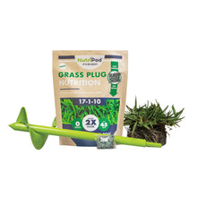 Load image into Gallery viewer, SodPods® Centipede Grass Plugs with Power Planter Auger and NutriPod® Plant Food
